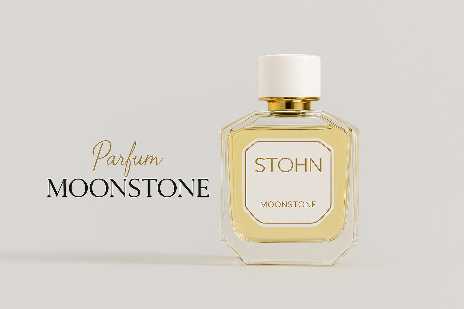 Ingrédients du parfum Moon Stohn : Bergamote, Rose, Poivre noir, Muguet, Ambre gris, Ambre, Jasmin, Monticule, Cuir mousseux
